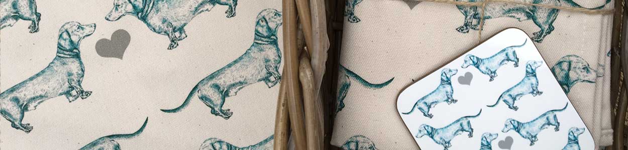 Dachshund Love Tea Towel by Catherine Cook