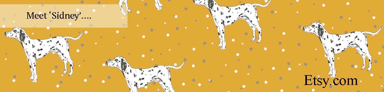 Sidney Dalmatian spotty gift wrap by Catherine Cook
